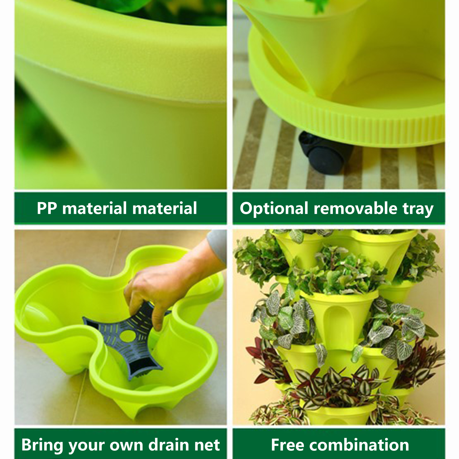 Stackable Flower Pot DIY Garden Accessories Strawberry Vegetable Planter - Image 3