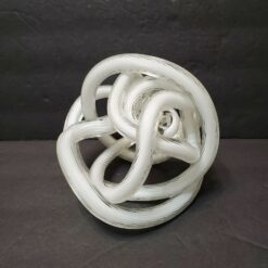 Hand-Blown Glass Love Knot, Art Glass Sculpture, Twisted